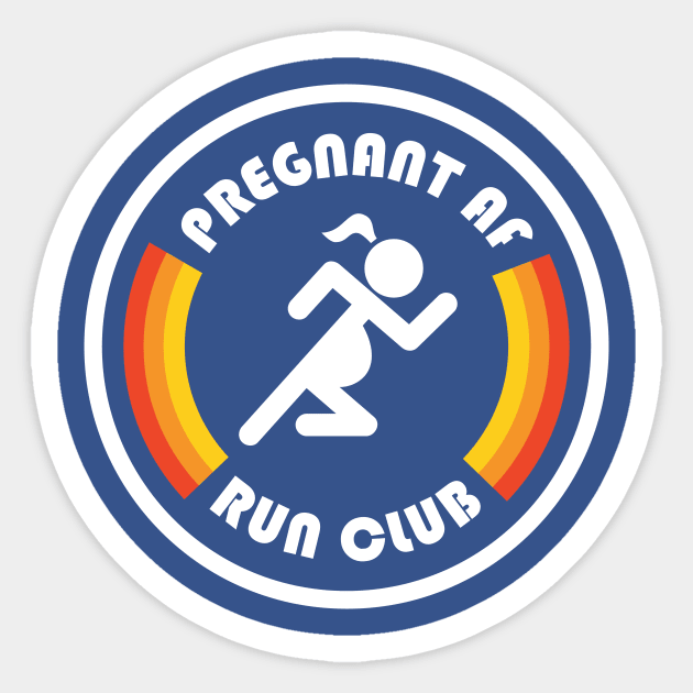 Pregnant AF Run Club Sticker by PodDesignShop